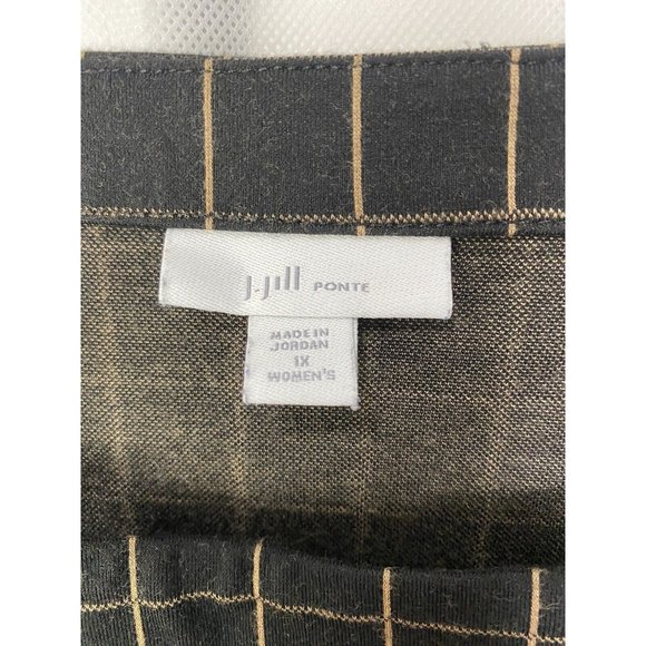 J Jill Womens Pullover Top Blouse Tunic Black Tan Viscose Nylon Spandex 1X - Picture 3 of 12